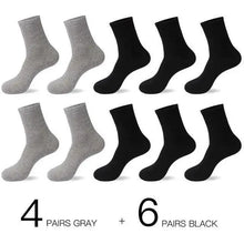 Load image into Gallery viewer, Business Simple White Cotton Socks 10 Pairs Men Breathable Socks Spring Summer Socks for Men Heavy Duty Reinforced Cotton Socks For Men
