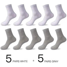 Load image into Gallery viewer, Business Simple White Cotton Socks 10 Pairs Men Breathable Socks Spring Summer Socks for Men Heavy Duty Reinforced Cotton Socks For Men
