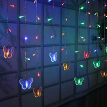 Load image into Gallery viewer, Butterfly Curtain String Lights USB Powered with 8 Modes 96 LED Remote Control
