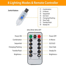 Load image into Gallery viewer, Butterfly Curtain String Lights USB Powered with 8 Modes 96 LED Remote Control
