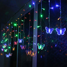 Load image into Gallery viewer, Butterfly Curtain String Lights USB Powered with 8 Modes 96 LED Remote Control
