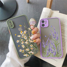Load image into Gallery viewer, Butterfly Lavender Flower Phone Case For iPhone 13 mini 14 pro max Hard Shockproof Cover Floral Design Built-in Lens Protection Beautiful Design Transparent Back Case Cover for iPhone
