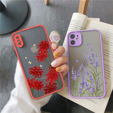Load image into Gallery viewer, Butterfly Lavender Flower Phone Case For iPhone 13 mini 14 pro max Hard Shockproof Cover Floral Design Built-in Lens Protection Beautiful Design Transparent Back Case Cover for iPhone
