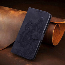 Load image into Gallery viewer, Butterfly Leather Flip Cover For iPhone 14  X XS XR 13 12 11 Pro Max 12 MINI Phone Wallet Case PU Leather Wallet Case Butterfly Flower Pattern Design Magnetic Flip Case Shockproof Protective Cover

