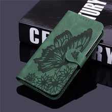 Load image into Gallery viewer, Butterfly Leather Flip Cover For iPhone 14  X XS XR 13 12 11 Pro Max 12 MINI Phone Wallet Case PU Leather Wallet Case Butterfly Flower Pattern Design Magnetic Flip Case Shockproof Protective Cover
