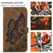 Load image into Gallery viewer, Butterfly Leather Flip Cover For iPhone 14  X XS XR 13 12 11 Pro Max 12 MINI Phone Wallet Case PU Leather Wallet Case Butterfly Flower Pattern Design Magnetic Flip Case Shockproof Protective Cover
