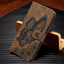 Load image into Gallery viewer, Butterfly Leather Flip Cover For iPhone 14  X XS XR 13 12 11 Pro Max 12 MINI Phone Wallet Case PU Leather Wallet Case Butterfly Flower Pattern Design Magnetic Flip Case Shockproof Protective Cover
