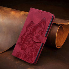 Load image into Gallery viewer, Butterfly Leather Flip Cover For iPhone 14  X XS XR 13 12 11 Pro Max 12 MINI Phone Wallet Case PU Leather Wallet Case Butterfly Flower Pattern Design Magnetic Flip Case Shockproof Protective Cover
