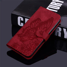 Load image into Gallery viewer, Butterfly Leather Flip Cover For iPhone 14  X XS XR 13 12 11 Pro Max 12 MINI Phone Wallet Case PU Leather Wallet Case Butterfly Flower Pattern Design Magnetic Flip Case Shockproof Protective Cover
