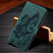 Load image into Gallery viewer, Butterfly Leather Flip Cover For iPhone 14  X XS XR 13 12 11 Pro Max 12 MINI Phone Wallet Case PU Leather Wallet Case Butterfly Flower Pattern Design Magnetic Flip Case Shockproof Protective Cover
