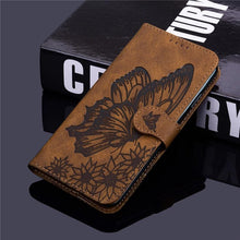 Load image into Gallery viewer, Butterfly Leather Flip Cover For iPhone 14  X XS XR 13 12 11 Pro Max 12 MINI Phone Wallet Case PU Leather Wallet Case Butterfly Flower Pattern Design Magnetic Flip Case Shockproof Protective Cover
