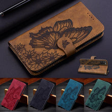 Load image into Gallery viewer, Butterfly Leather Flip Cover For iPhone 14  X XS XR 13 12 11 Pro Max 12 MINI Phone Wallet Case PU Leather Wallet Case Butterfly Flower Pattern Design Magnetic Flip Case Shockproof Protective Cover
