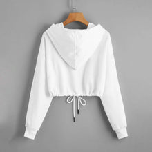 Load image into Gallery viewer, Butterfly Print Drawstring Hem Hoodie
