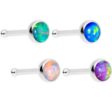 Load image into Gallery viewer, Multi Color 3mm Synthetic Opal Press Fit Nose Bone 4 Pack Set
