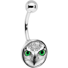 Load image into Gallery viewer, Black White Owl Belly Ring
