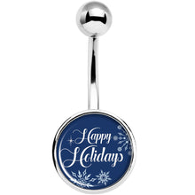 Load image into Gallery viewer, Happy Holidays Snowflake Belly Ring
