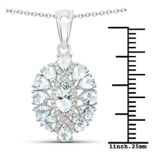 Load image into Gallery viewer, 1.89 Carat Genuine Aquamarine and White Topaz .925 Sterling Silver Pendant
