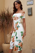 Load image into Gallery viewer, Charming Printed Off-Shoulder Midi Dress with Slit Classy &amp; Feminine Look
