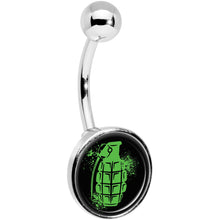 Load image into Gallery viewer, Green Grenade Belly Ring

