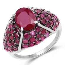 Load image into Gallery viewer, 5.15 Carat Genuine Glass Filled Ruby &amp; Ruby .925 Sterling Silver Ring
