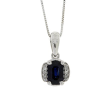 Load image into Gallery viewer, .63ct Sapphire Diamond Fashion Pendants 14KT White Gold
