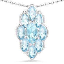 Load image into Gallery viewer, 4.77 Carat Genuine Swiss Blue Topaz .925 Sterling Silver Pendant
