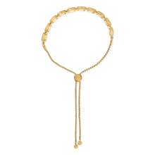 Load image into Gallery viewer, 14k Yellow Gold Plated .925 Sterling 5/8 Cttw Diamond Composite Cushion Frame 4â€-10â€ Adjustable Bolo Bracelet (G-H Color, I1-I2 Clarity)

