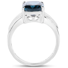 Load image into Gallery viewer, 3.50 Carat Genuine London Blue Topaz .925 Sterling Silver Ring
