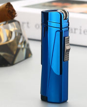 Load image into Gallery viewer, NEW Modern Luxury Grinding Wheel Three Torch Turbo Lighters For Cigarettes Accessories Cigar Smoking Lighters New Metal Design
