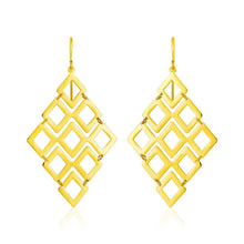 Load image into Gallery viewer, 14k Yellow Gold Earrings with Polished Open Diamond Motifs
