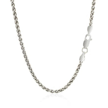 Load image into Gallery viewer, Sterling Silver Rhodium Plated Wheat Chain 2.6mm
