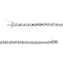 Load image into Gallery viewer, .925 Sterling Silver 1.0 Cttw Diamond Spiral Wave Curved-Link 7" Tennis Bracelet (I-J Color, I3 Clarity)
