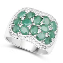 Load image into Gallery viewer, 2.20 Carat Genuine Emerald &amp; White Topaz .925 Sterling Silver Ring

