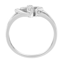 Load image into Gallery viewer, 10K White Gold Diamond-Accented Cross &amp; Open Heart Promise Fashion Ring (H-I Color, I1-I2 Clarity) - Size 7

