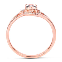 Load image into Gallery viewer, 0.78 Carat Genuine Morganite and White Diamond 14K Rose Gold Ring
