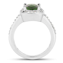Load image into Gallery viewer, 1.67 Carat Genuine Chrome Diopside &amp; White Topaz .925 Sterling Silver Ring
