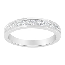 Load image into Gallery viewer, IGI Certified 1/2 Cttw Princess Cut Diamond 18K White Gold Channel Set Half Eternity Style Wedding Band Ring (H-I Color, SI2-I1 Clarity) - Size 4-1/2
