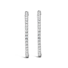 Load image into Gallery viewer, 14K White Gold 1 3/4 Cttw Lab Grown Diamond Inside Out Hoop Earrings (G-H Color, VS2-SI1 Clarity)
