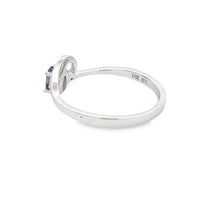 Load image into Gallery viewer, .02ct Amethyst Diamond Ring 10KT White Gold
