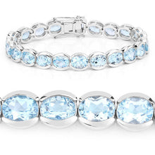 Load image into Gallery viewer, 44.00 Carat Genuine Blue Topaz .925 Sterling Silver Bracelet
