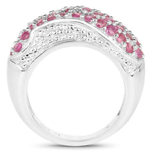 Load image into Gallery viewer, 1.81 Carat Genuine Ruby and White Zircon .925 Sterling Silver Ring
