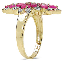 Load image into Gallery viewer, 14K Yellow Gold Plated 2.04 Carat Genuine Ruby .925 Sterling Silver Ring
