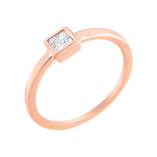 Load image into Gallery viewer, 14K Rose Gold Plated .925 Sterling Silver 1/20 cttw Miracle Set Diamond Promise Ring (J-K Color, I1-I2 Clarity) - Size 6
