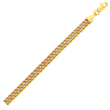 Load image into Gallery viewer, 10k Tri-Toned Gold Multi-Strand Rope Chain Bracelet (6.35 mm)
