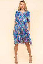 Load image into Gallery viewer, Johnny Collar Babydoll Dress with Side Pockets – Babydoll Dress, Johnny Collar Dress, Pocketed Dress, Button Down Dress, Relaxed Fit Dress
