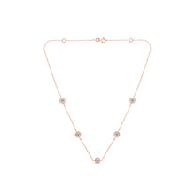 Load image into Gallery viewer, Yellow Color Plated Sterling Silver Diamond Station Necklace (1/2 cttw, K-L Color, I2-I3 Clarity)
