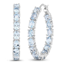 Load image into Gallery viewer, 5.70 Carat Genuine Blue Topaz .925 Sterling Silver Earrings
