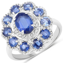 Load image into Gallery viewer, 2.47 Carat Genuine Kyanite &amp; White Topaz .925 Sterling Silver Ring
