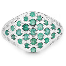 Load image into Gallery viewer, 0.90 Carat Genuine Emerald .925 Sterling Silver Ring

