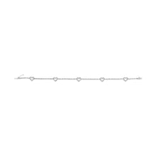 Load image into Gallery viewer, 14K White Gold 1 1/2 Cttw Diamond Heart Station Strand Bracelet (H-I Color, I1-I2 Clarity) - 7.5 Inches
